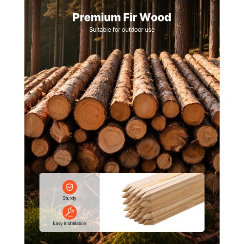 Wooden Garden Stakes 25 Pcs 36x075x075 in Survey Grading Stakes Garden