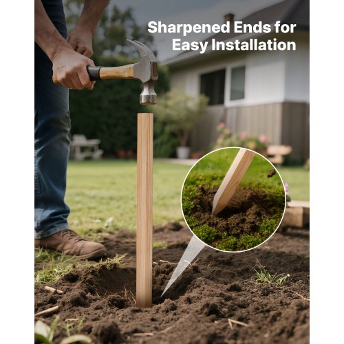 Wooden Garden Stakes 25 Pcs 36x075x075 in Survey Grading Stakes Garden