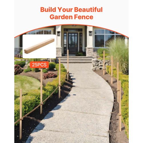 Wooden Garden Stakes 25 Pcs 48x075x075 in Survey Grading Stakes Garden