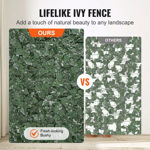 Ivy Privacy Fence 39 x 98 in Artificial Green Wall Screen Greenery Ivy