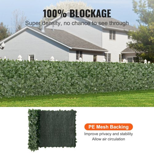 Ivy Privacy Fence 39 x 98 in Artificial Green Wall Screen Greenery Ivy