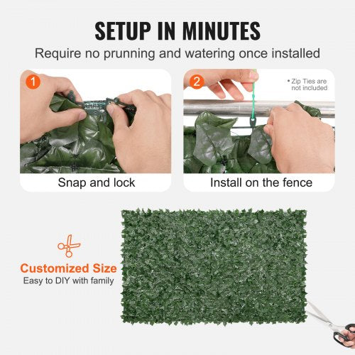 Ivy Privacy Fence 59 x 98 in Artificial Green Wall Screen Greenery Ivy