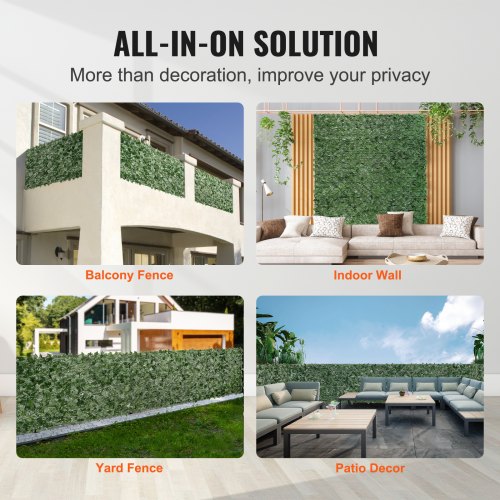 Ivy Privacy Fence 59 x 98 in Artificial Green Wall Screen Greenery Ivy