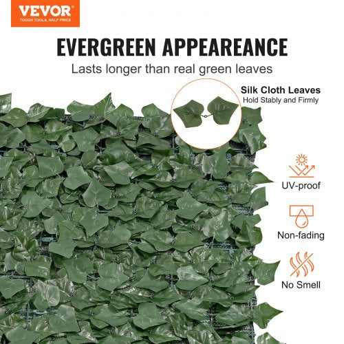 Privacy Ivy Fence 59 x 118in Artificial Green Wall Screen Greenery Ivy