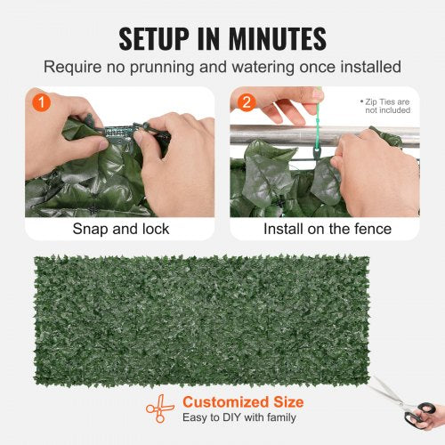Ivy Privacy Fence 59 x 158in Artificial Green Wall Screen Greenery Ivy