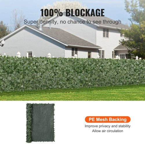 Ivy Privacy Fence 96 x 72 in Artificial Green Wall Screen Greenery Ivy