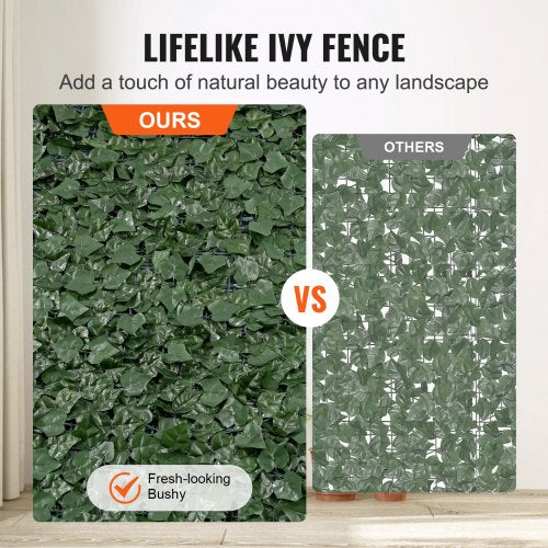 Ivy Privacy Fence 96 x 72 in Artificial Green Wall Screen Greenery Ivy