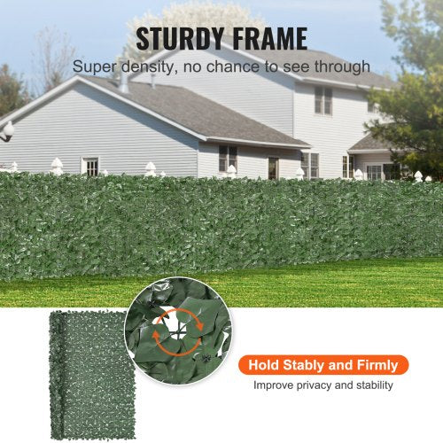 Ivy Privacy Fence 96 x 72 in Artificial Green Wall Screen Greenery Ivy