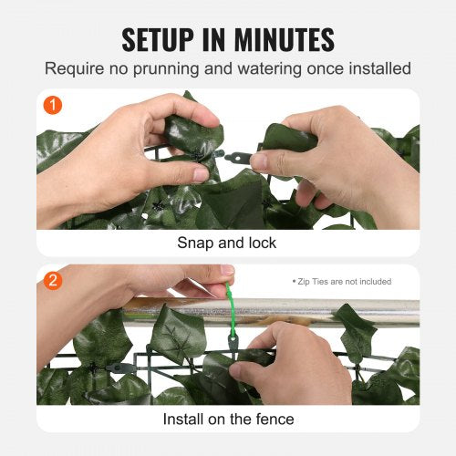 Ivy Privacy Fence 96 x 72 in Artificial Green Wall Screen Greenery Ivy