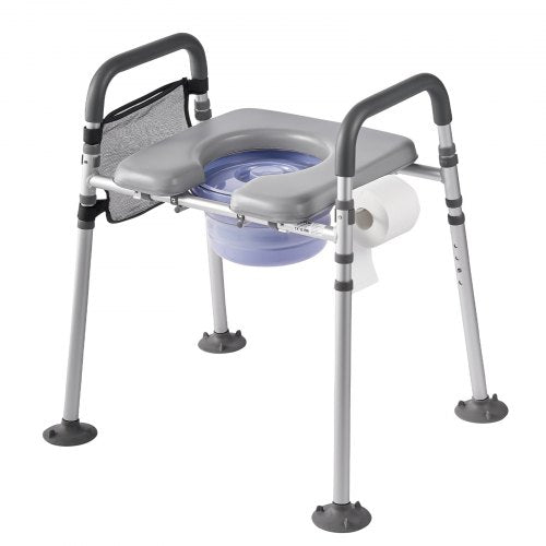 Bedside Commode Chair 500 lbs Capacity 4in1 Portable Toilet and Raised 1