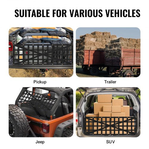 Tailgate Net 54 in x 18 in Heavy Duty Cargo Net for Truck Bed with 4