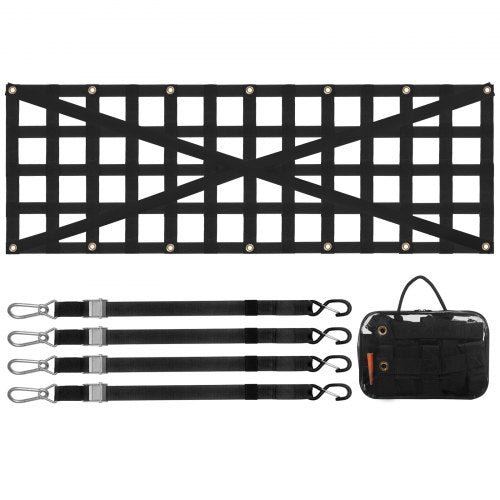 Tailgate Net 54 in x 18 in Heavy Duty Cargo Net for Truck Bed with 4