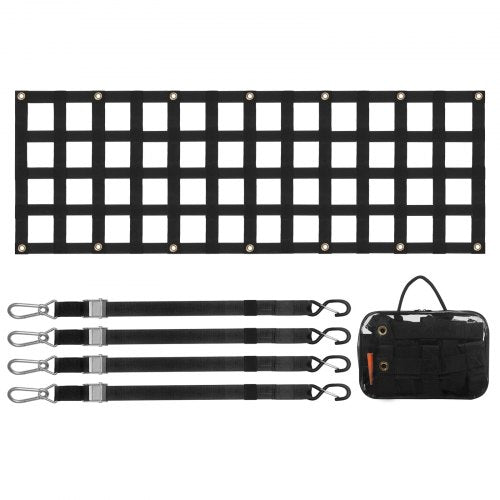 Tailgate Net 60 in x 18 in Heavy Duty Cargo Net for Truck Bed with 4