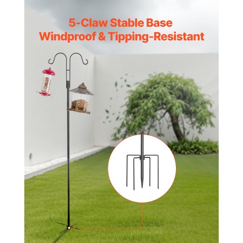 Double Shepherds Hooks for Outdoor 8 Pack 108 Inch Heavy Duty Bird Feeder