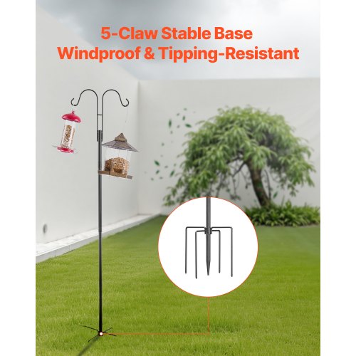 Double Shepherds Hooks for Outdoor 8 Pack 60 Inch Heavy Duty Bird Feeder