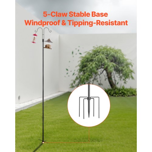 Double Shepherds Hooks for Outdoor 8 Pack 92 Inch Heavy Duty Bird Feeder