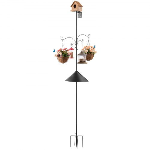 4Hook Wild Bird Feeder Stand Pole 92 Inch Bird Feeding Station Kit 3132