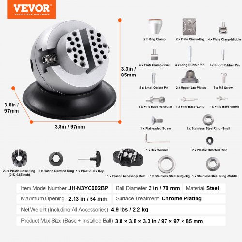 Ball Vise 3 Engraving Setting Tool 360° Rotation Engraving Block Vise 70