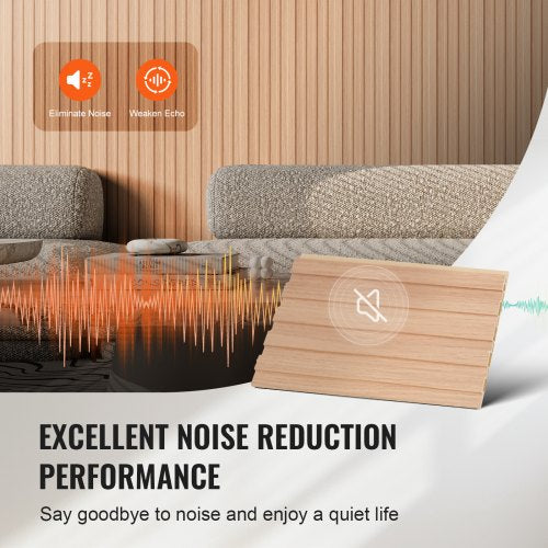 Wood Slat Acoustic Panels 8 PCS 96 x 6 inch WPC for Modern Wall Ash Wood