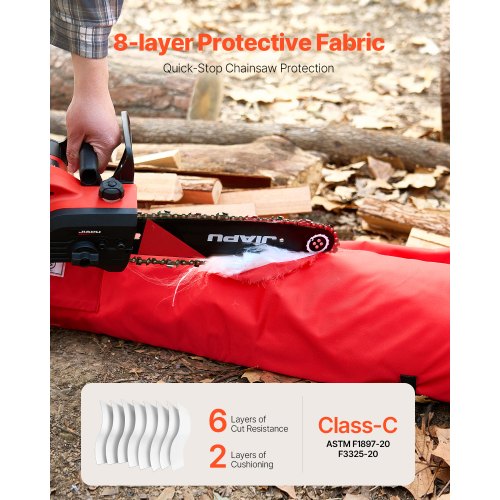 Apron Style Chainsaw Chaps Class C 8 Layers Chainsaw Pants with Adjustable