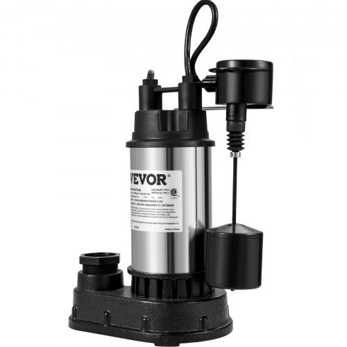 1.5 HP Submersible Cast Iron and Steel Sump Pump 6000 GPH Submersible Water
