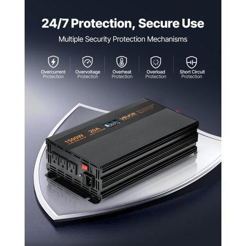 Sump Pump Battery Backup System 1500W Auto Switches to Battery Inverter