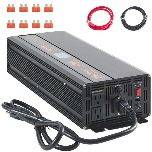 2000W Sump Pump Battery Backup System LCD Display Auto Switches to Battery