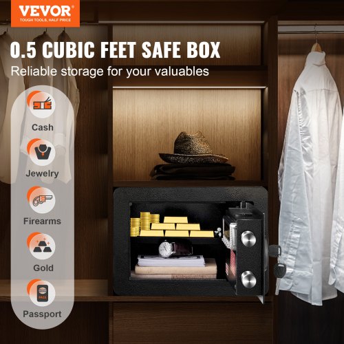 Safe 05 Cubic Feet Home Safe Steel Security Safe with Digital Keypad and 2 Keys