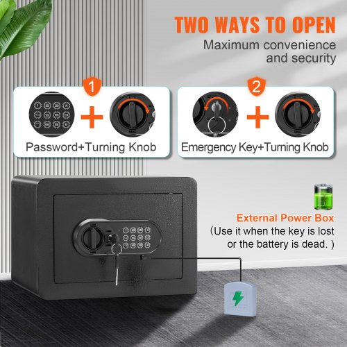 Safe 05 Cubic Feet Home Safe Steel Security Safe with Digital Keypad and 2 Keys