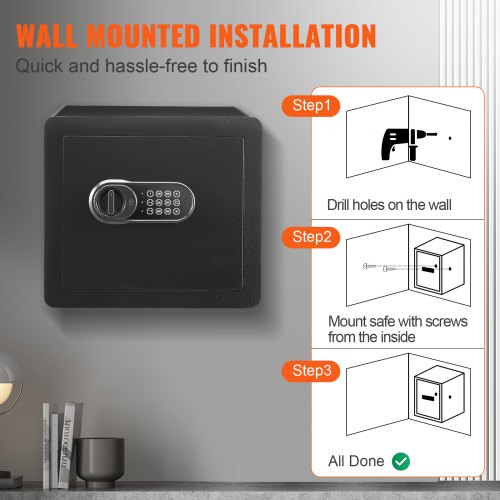 Safe 12 Cubic Feet Home Safe Steel Security Safe with Digital Keypad and 2 Keys