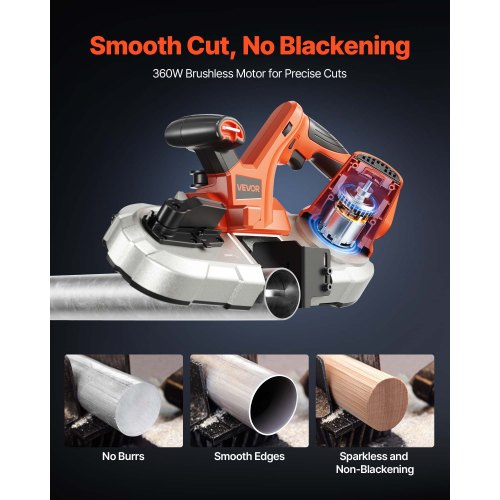 20V Portable Band Saw 256Inch Deep Cut 360W Bandsaw with Brushless