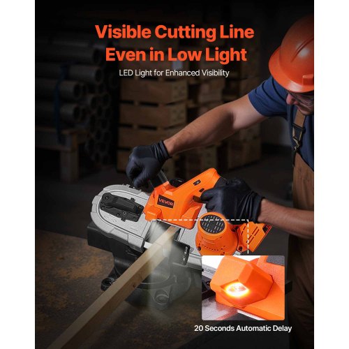 20V Portable Band Saw 256Inch Deep Cut 360W Bandsaw with Brushless