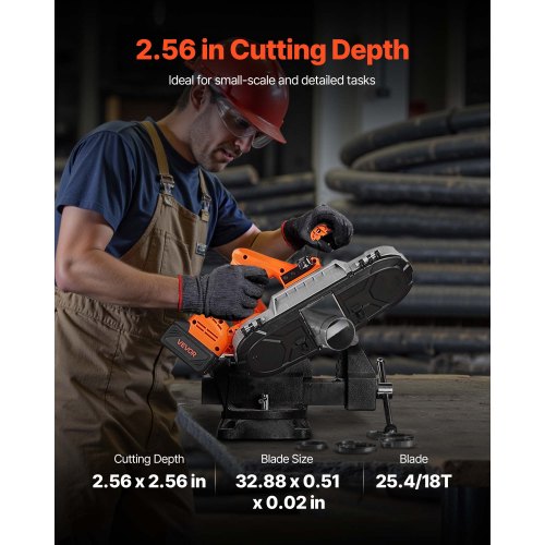 20V Portable Band Saw Kit 256Inch Deep Cut AC 110V 360W Bandsaw with Brushless