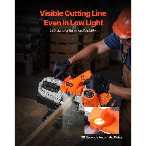 20V Portable Band Saw Kit 256Inch Deep Cut AC 110V 360W Bandsaw with Brushless
