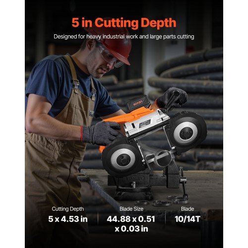 20V Portable Band Saw Kit 5 Inches Deep Cut AC 110V 360W Bandsaw with Brushless
