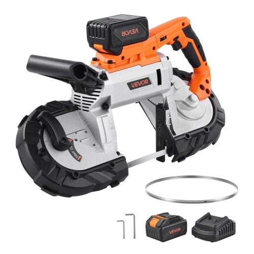 20V Portable Band Saw Kit 5 Inches Deep Cut AC 110V 360W Bandsaw with Brushless