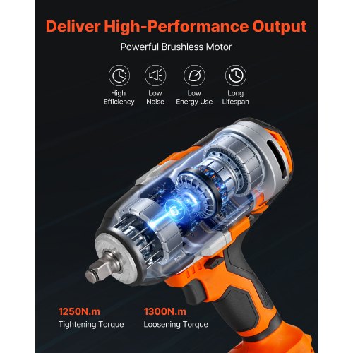 Cordless Impact Wrench 9588 ftlbs 1300 N·m High Torque 12 inch 20V