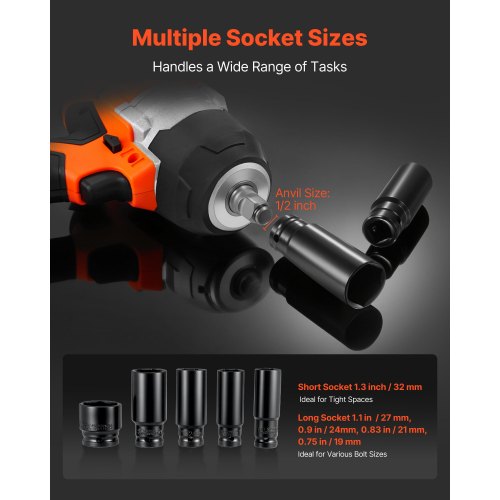 Cordless Impact Wrench 9588 ftlbs 1300 N·m High Torque 12 inch 20V