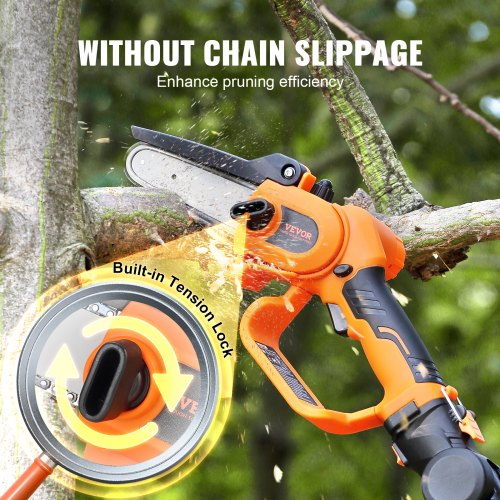 2in1 Cordless Pole Saw Mini Chainsaw 20V 2Ah Battery Pole Chainsaw 5
