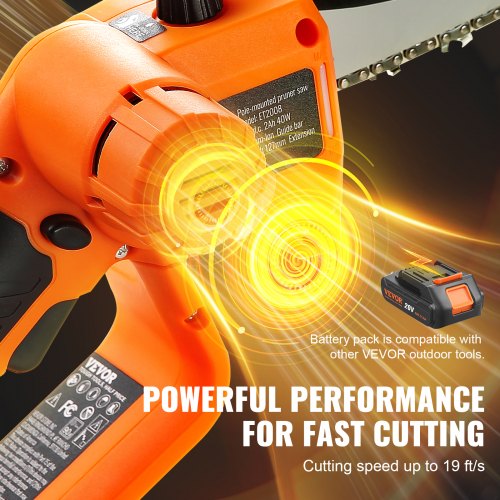 2in1 Cordless Pole Saw Mini Chainsaw 20V 2Ah Battery Pole Chainsaw 5