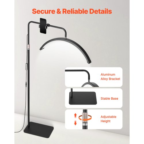 Half Moon Light for Esthetician 23 inch Dimmable LED Floor Lamp Lash Light