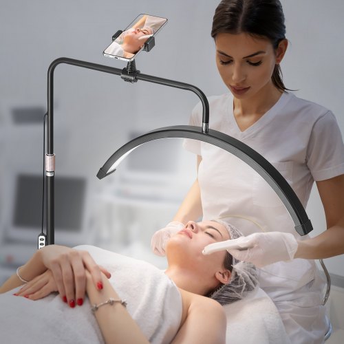 Half Moon Light for Esthetician 23 inch Dimmable LED Floor Lamp Lash Light