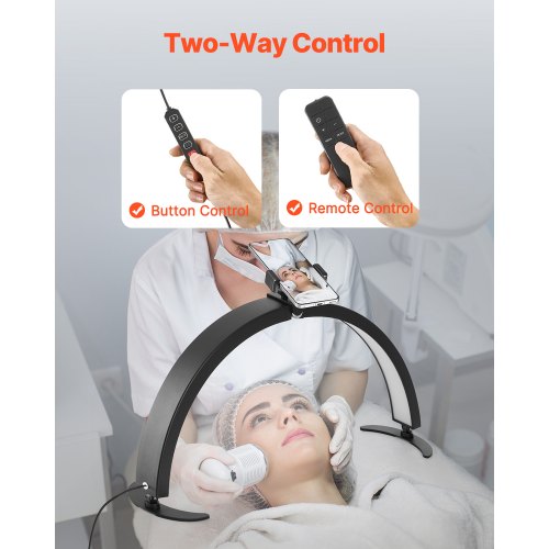 Nail Desk Light 40 W Half Moon Desk Lamp with Phone Holder Adjustable