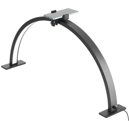 Nail Desk Light 30 W Half Moon Desk Lamp with Phone Holder Adjustable