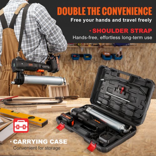 Cordless Grease Gun 20Volt 10000 PSI 39 Long Hose Electric Grease Gun