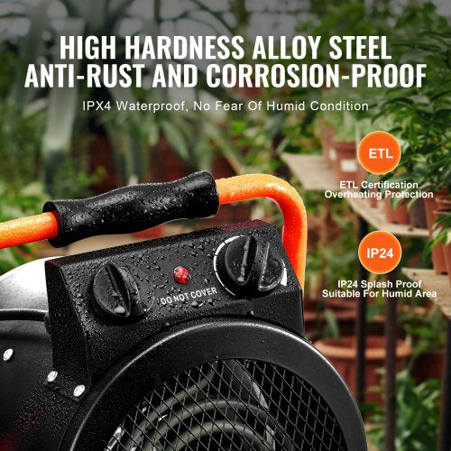 Greenhouse Heater 1500W Fast Heating with Overheat Protection 2Speed