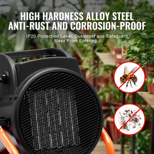 Greenhouse Heater with Thermostat 1500W PTC Fast Heating with Overheat