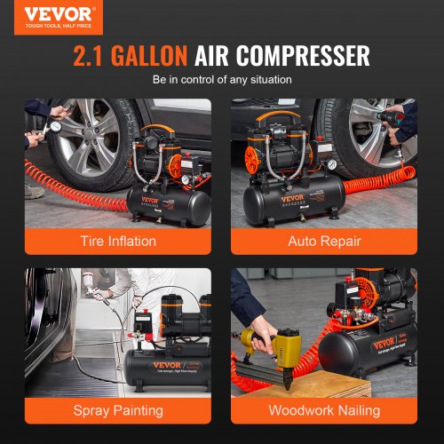 2.1 Gallon Air Compressor 1.2HP 22 CFM90PSI Air Compressors with Max