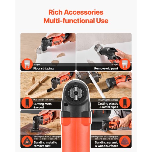 Cordless Oscillating Tool 20V Oscillating Multi Tool Kit with 6 Variable