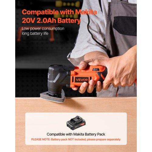 Cordless Oscillating Tool 20V Multitool Oscillating Tool with 6 Variable